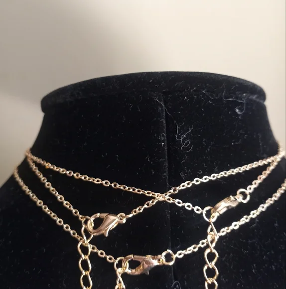 Gold Butterfly Pendant Necklace Bundle - Peach, Lavender And Pink - Picture 3 of 4